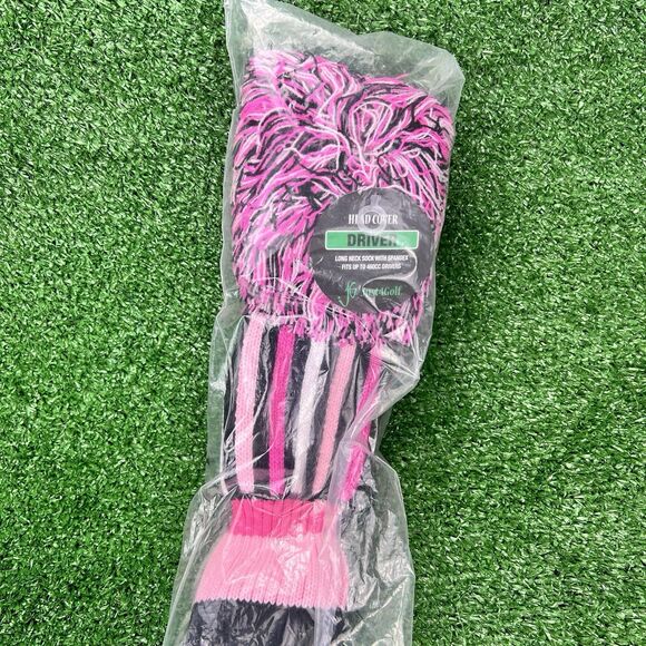 Just for Golf Pom Pom Driver Headcover Pink / White /Black HH072 Spring Gift NWT - Picture 5 of 9
